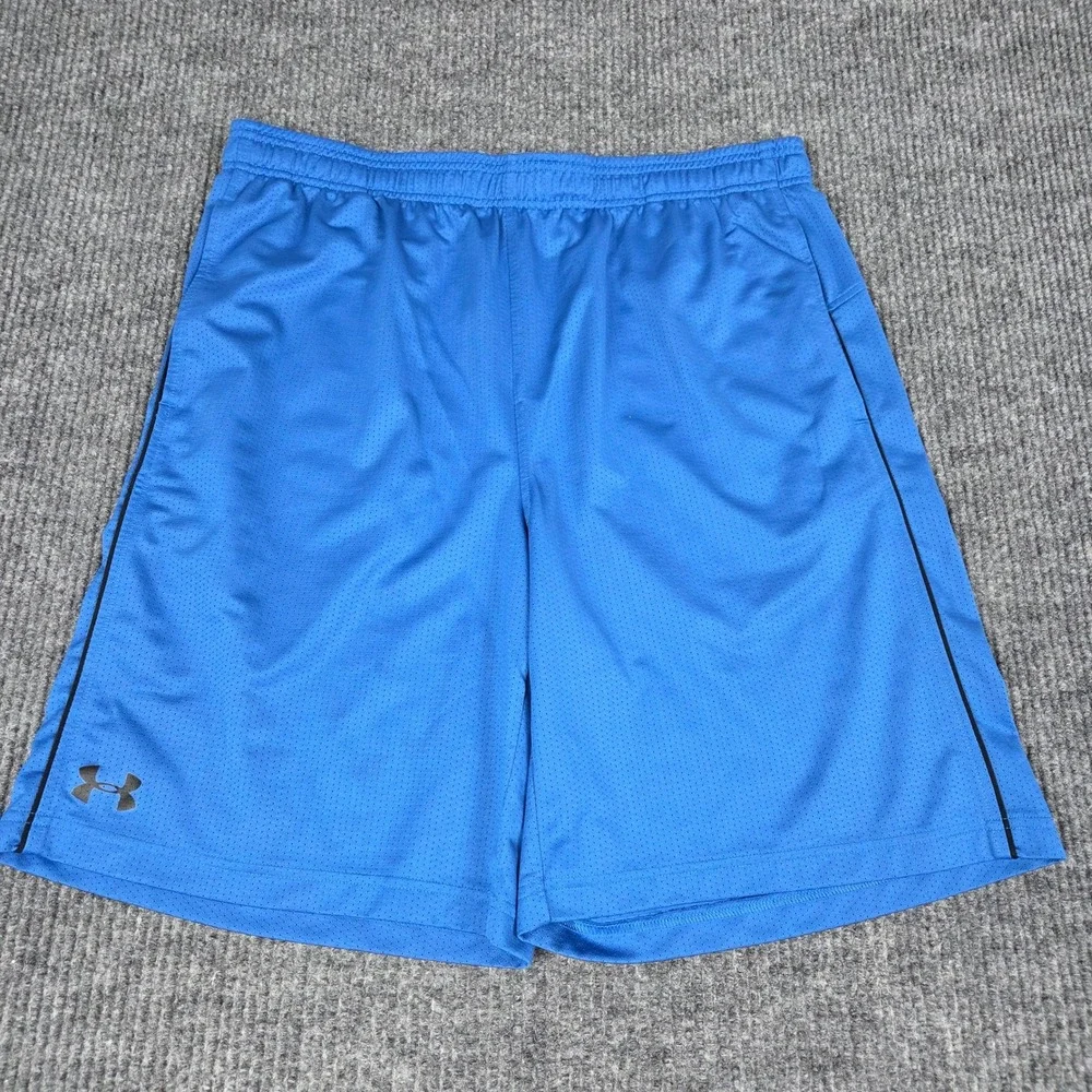 Under‎ Armour Mens XL Blue Mesh Athletic Basketball Shorts Loose Fit 26824
